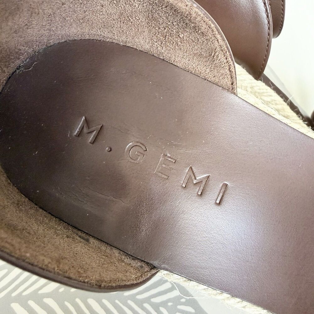 M. Gemi The Marcella Wedge Sandal Chocolate Brown Leather Italy Women’s 37 / 7 - Picture 4 of 12